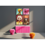 Rama foto Roz Woman LED 80x80 cm