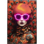 Tablou Fancy Red Lady LED 120x80 cm