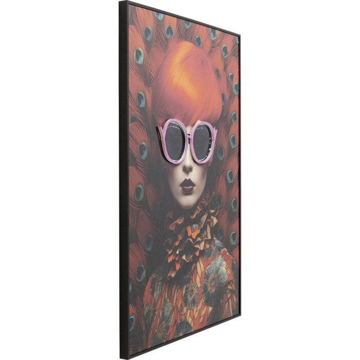 Tablou Fancy Red Lady LED 120x80 cm