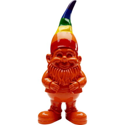 Figurina decorativa Gnome Standing Rainbow Portocaliu 46 cm