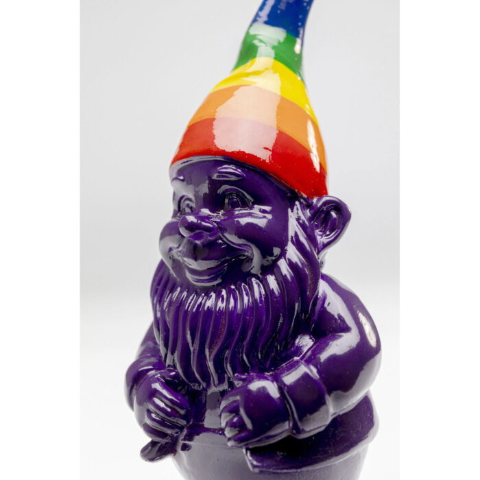 Figurina decorativa Gnome Standing Rainbow Mov 11 cm