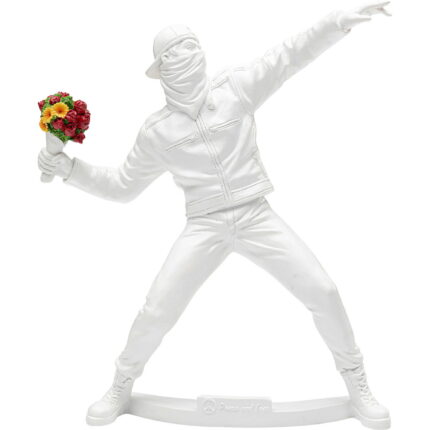 Figurina decorativa Street Art Bouquet Alb 27 cm