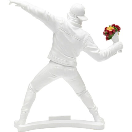 Figurina decorativa Street Art Bouquet Alb 27 cm