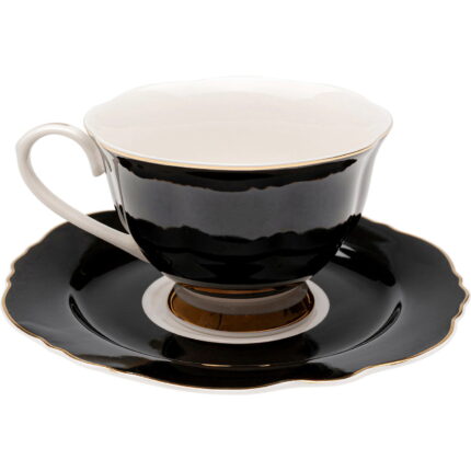 Ceasca + farfurie Harlequin Negru