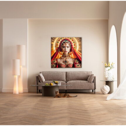 Tablou cu rama Muse Halo Lady 100x100 cm