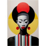 Tablou de sticla Muse Retro Lady Rosu 80x120 cm