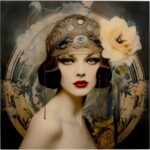 Tablou de sticla Muse Art Nouveau 100x100 cm
