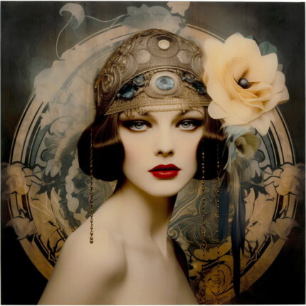 Tablou de sticla Muse Art Nouveau 100x100 cm