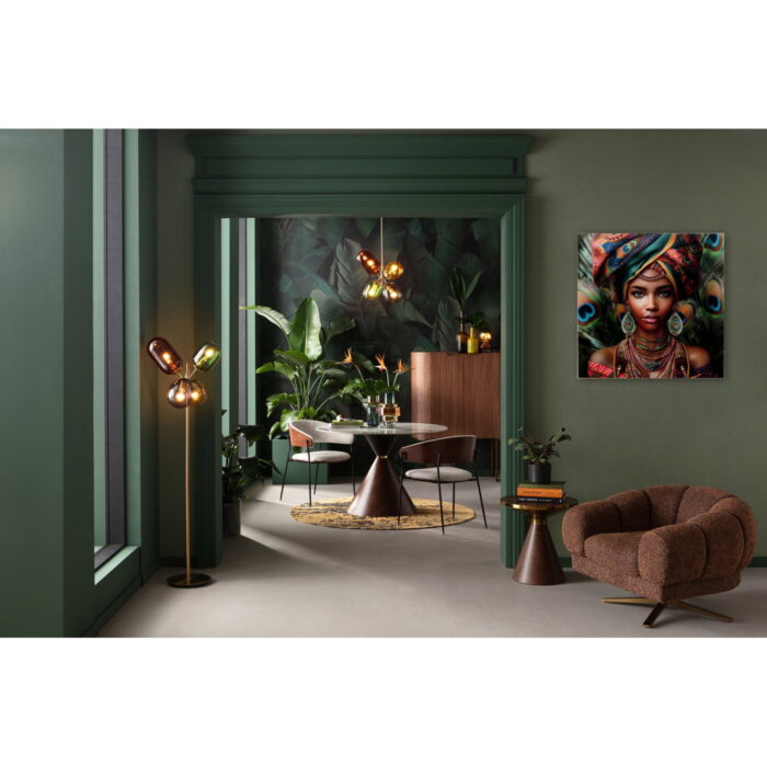 Tablou de sticla Muse Peacock 100x100 cm