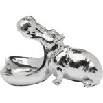 Figurina decorativa Hungry Hippo 17 cm argintie