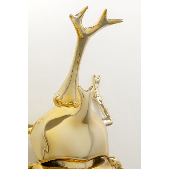Decoratiune de perete Stag Beetle aurie 41 cm