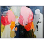 Tablou cu rama Abstract High Gloss Roz 160x120 cm