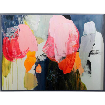 Tablou cu rama Abstract High Gloss Roz 160x120 cm