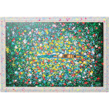 Tablou cu rama Floating Flower Market 150x100 cm