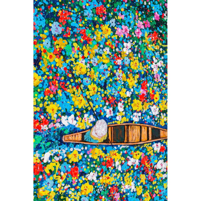 Tablou cu rama Floating Flower Market 150x100 cm