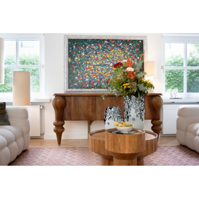 Tablou cu rama Floating Flower Market 150x100 cm