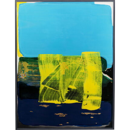 Tablou cu rama Abstract High Gloss Albastru 120x160 cm