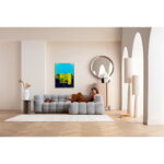 Tablou cu rama Abstract High Gloss Albastru 120x160 cm