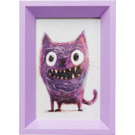 Tablou cu rama Mad Cat 13x18 cm
