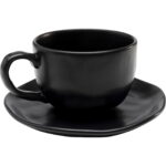 Ceasca de cafea+farfuriuta Organic Negru