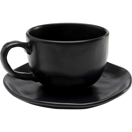 Ceasca de cafea+farfuriuta Organic Negru