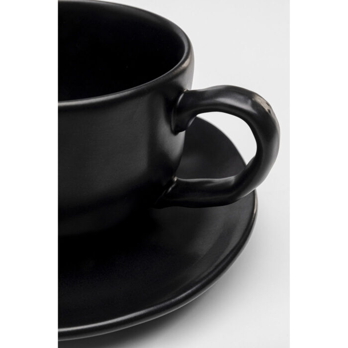 Ceasca de cafea+farfuriuta Organic Negru