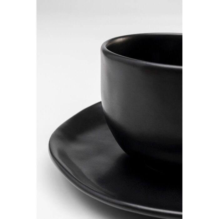 Ceasca de cafea+farfuriuta Organic Negru