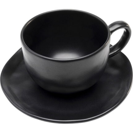 Ceasca de cafea+farfuriuta Organic Negru