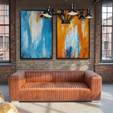 Tablou cu rama Artistas portocaliu 80x120cm