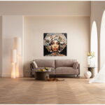 Tablou sticla 3D Art Geo Woman 80x80cm
