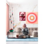 Tablou sticla roz Poodle 50x40cm