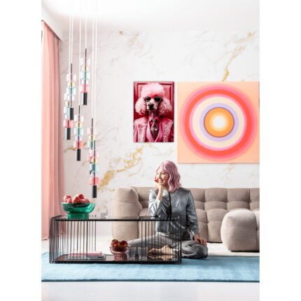 Tablou sticla roz Poodle 50x40cm