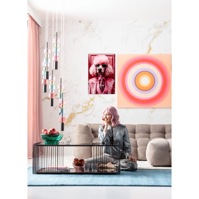 Tablou sticla roz Poodle 50x40cm