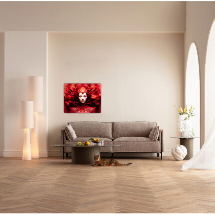 Tablou sticla rosu All Over 50x40cm