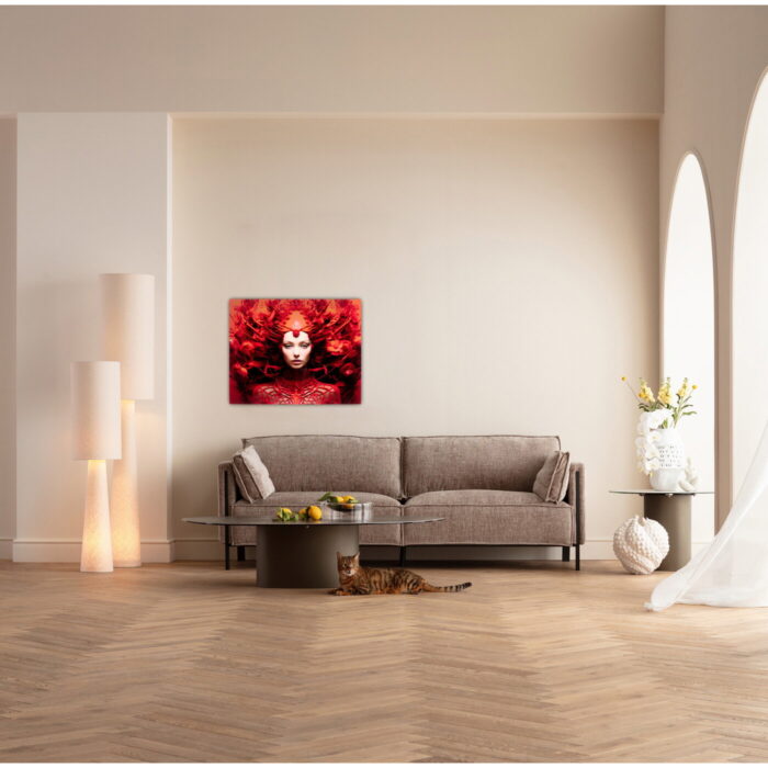 Tablou sticla rosu All Over 50x40cm