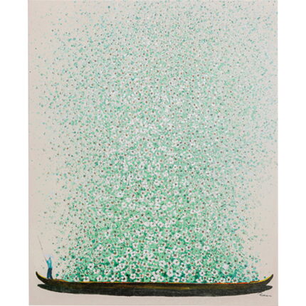 Tablou panza Flower Boat Beige verde 40x50cm