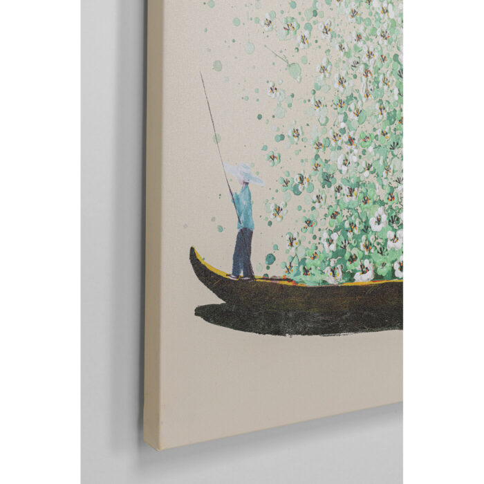 Tablou panza Flower Boat Beige verde 40x50cm