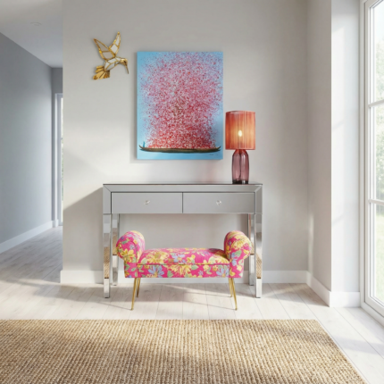 Tablou panza Flower Boat albastru roz 30x40cm