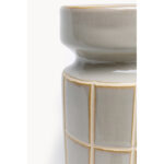 Suport lumanare Bliss Tile Light gri 18cm