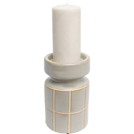 Suport lumanare Bliss Tile Light gri 18cm