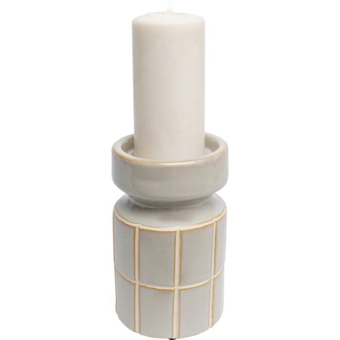 Suport lumanare Bliss Tile Light gri 18cm