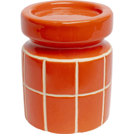 Suport lumanare Bliss Tile portocaliu 14cm