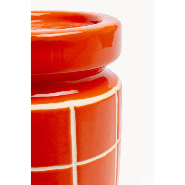 Suport lumanare Bliss Tile portocaliu 14cm
