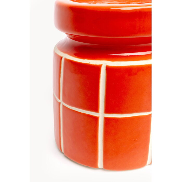 Suport lumanare Bliss Tile portocaliu 14cm
