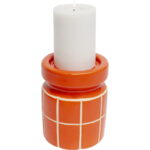 Suport lumanare Bliss Tile portocaliu 14cm