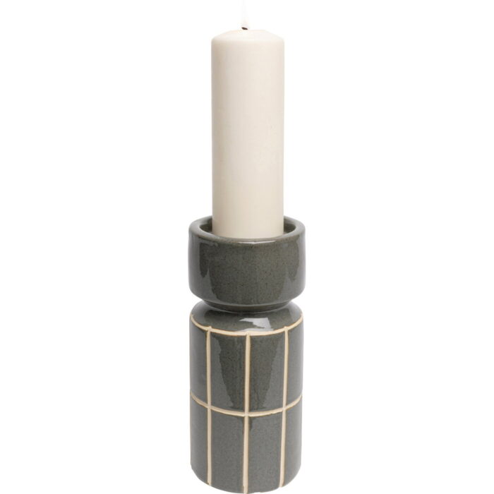 Suport lumanare Bliss Tile gri 25cm