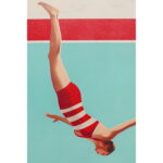 Tablou cu rama Jumping Girl Down 103x73cm