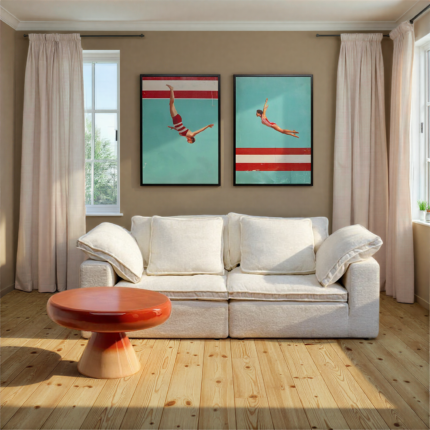 Tablou cu rama Jumping Girl Down 103x73cm