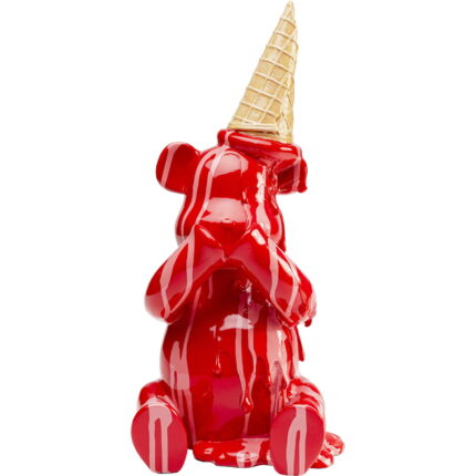 Figurina decorativa ina Sitting Gelato Bear rosu 37cm