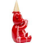 Figurina decorativa ina Sitting Gelato Bear rosu 37cm